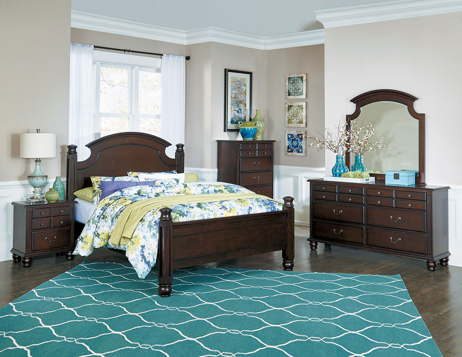 Homelegance Frederica Bedroom Set - Burnished Cherry Homelegance Frederica Bedroom Set - Burnished Cherry