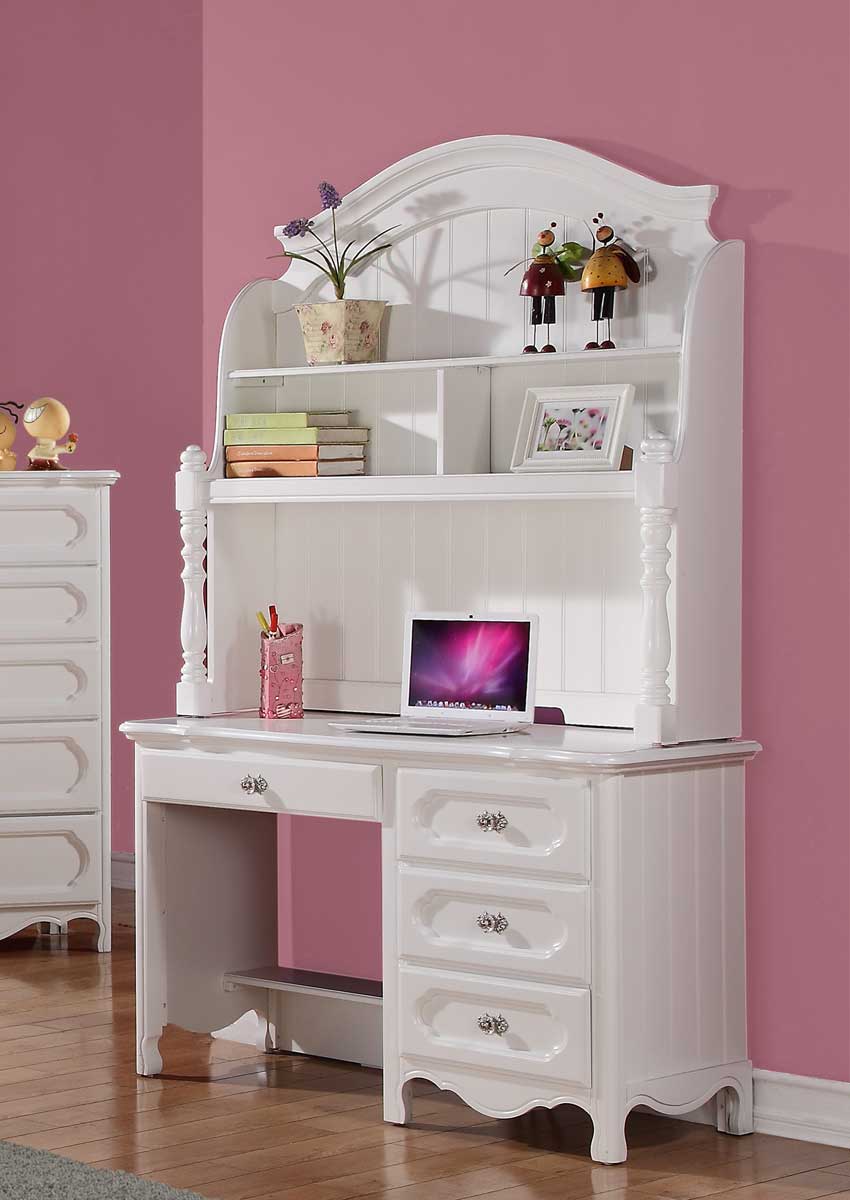 Homelegance Hayley Writing Desk Hutch White 2007 14