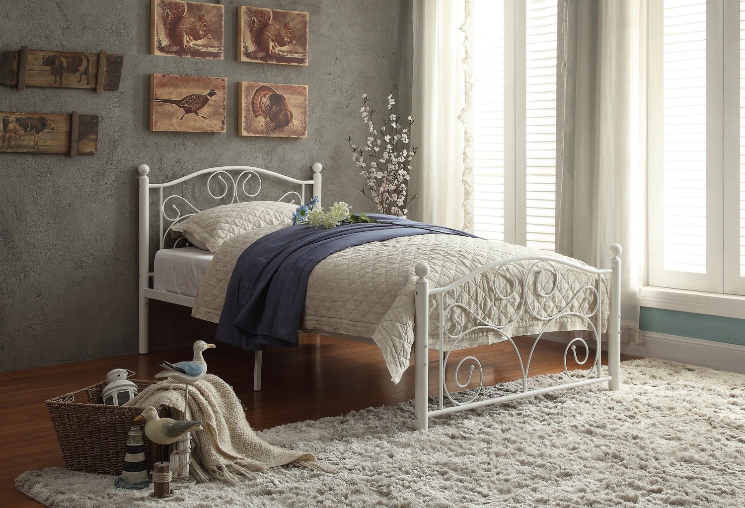 Homelegance Pallina Metal Platform Bed - White