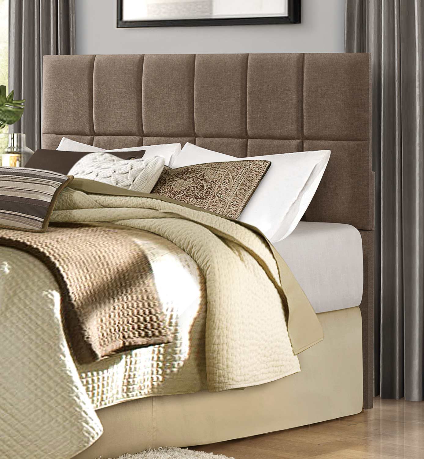 Homelegance Portrero Upholstered Headboard - Brown Homelegance Portrero Upholstered Headboard - Brown
