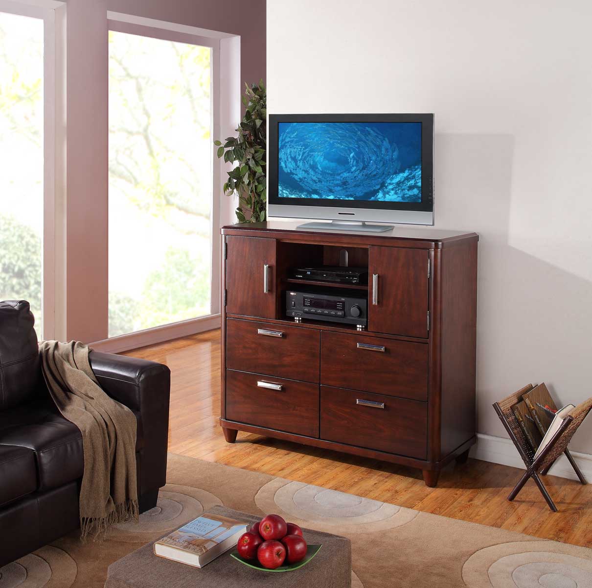 Homelegance Beaumont TV Chest - Brown Cherry Homelegance Beaumont TV Chest - Brown Cherry