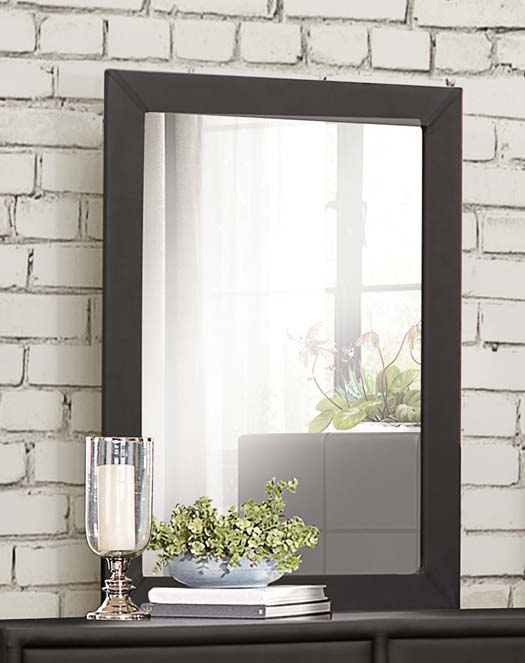 Homelegance Lorenzi Mirror - Black Vinyl Homelegance Lorenzi Mirror - Black Vinyl