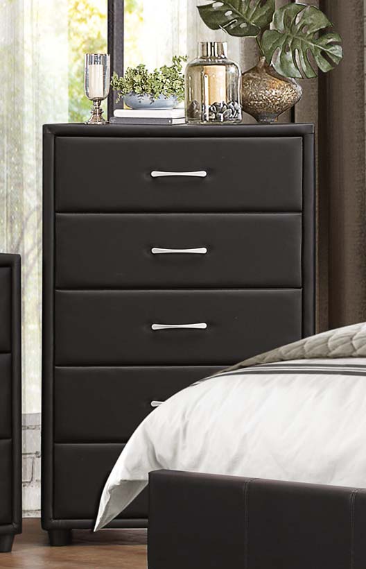 Homelegance Lorenzi Chest - Black Vinyl Homelegance Lorenzi Chest - Black Vinyl