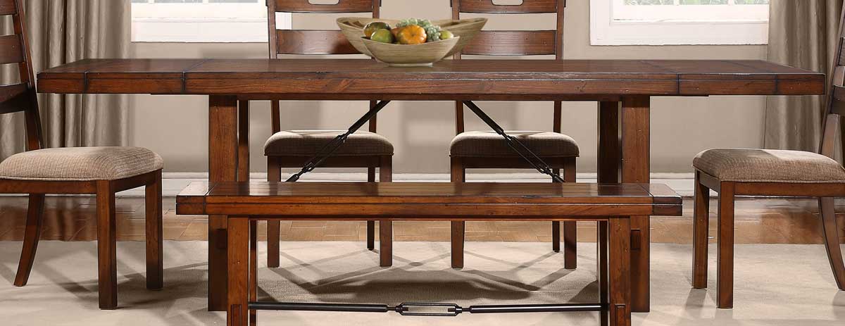 Homelegance Clayton Dining Table With End Leaves - Dark Oak Homelegance Clayton Dining Table With End Leaves - Dark Oak