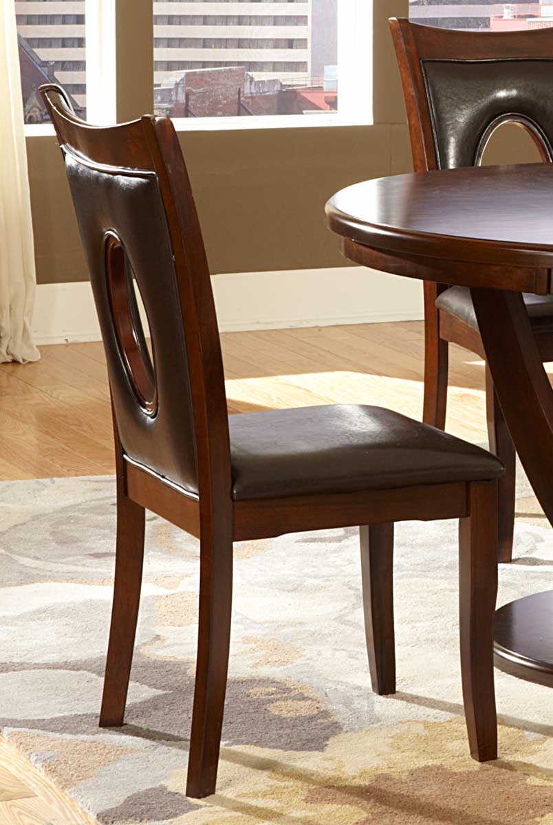 Homelegance VanBure Side Chair - Dark Brown - Bi-Cast Vinyl Homelegance VanBure Side Chair - Dark Brown - Bi-Cast Vinyl