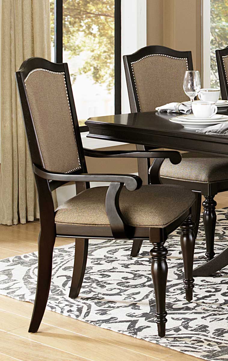 Homelegance Marston Arm Chair - Neutral tone fabric - Dark Cherry Homelegance Marston Arm Chair - Neutral tone fabric - Dark Cherry