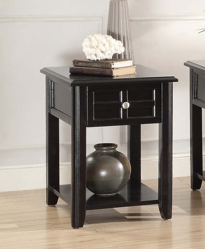 Homelegance Carrier Chairside Table with Functional Drawer - Dark Espresso