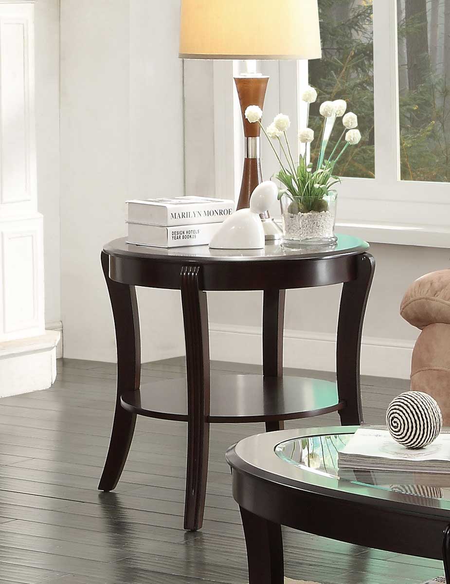Homelegance Pierre End Table with Glass Insert