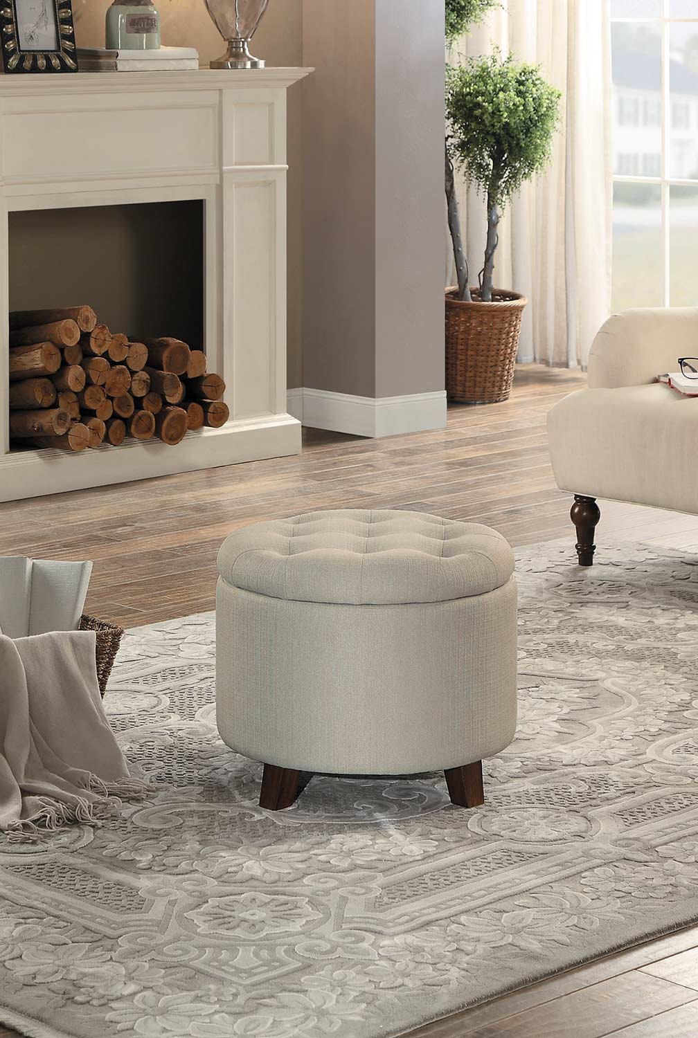 Homelegance Cleo Storage Ottoman - Beige Homelegance Cleo Storage Ottoman - Beige