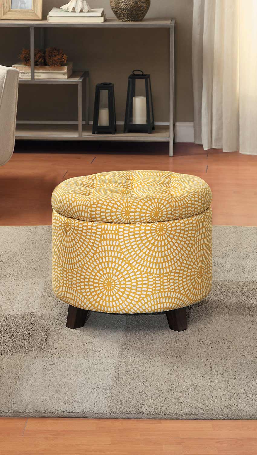 Homelegance Cleo Storage Ottoman - Yellow Homelegance Cleo Storage Ottoman - Yellow