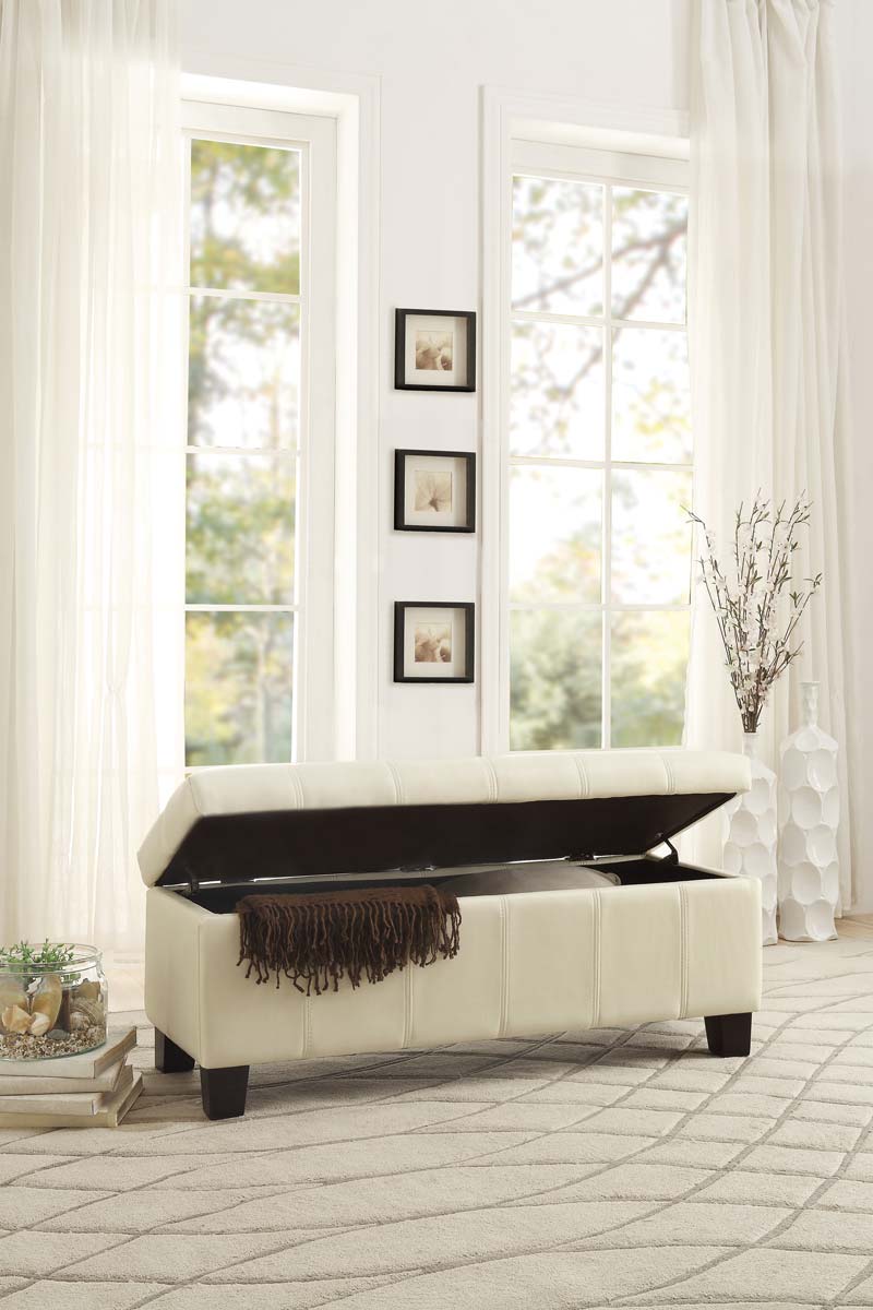 Homelegance Clair Lift Top Storage Bench - Taupe Bi-Cast Vinyl Homelegance Clair Lift Top Storage Bench - Taupe Bi-Cast Vinyl