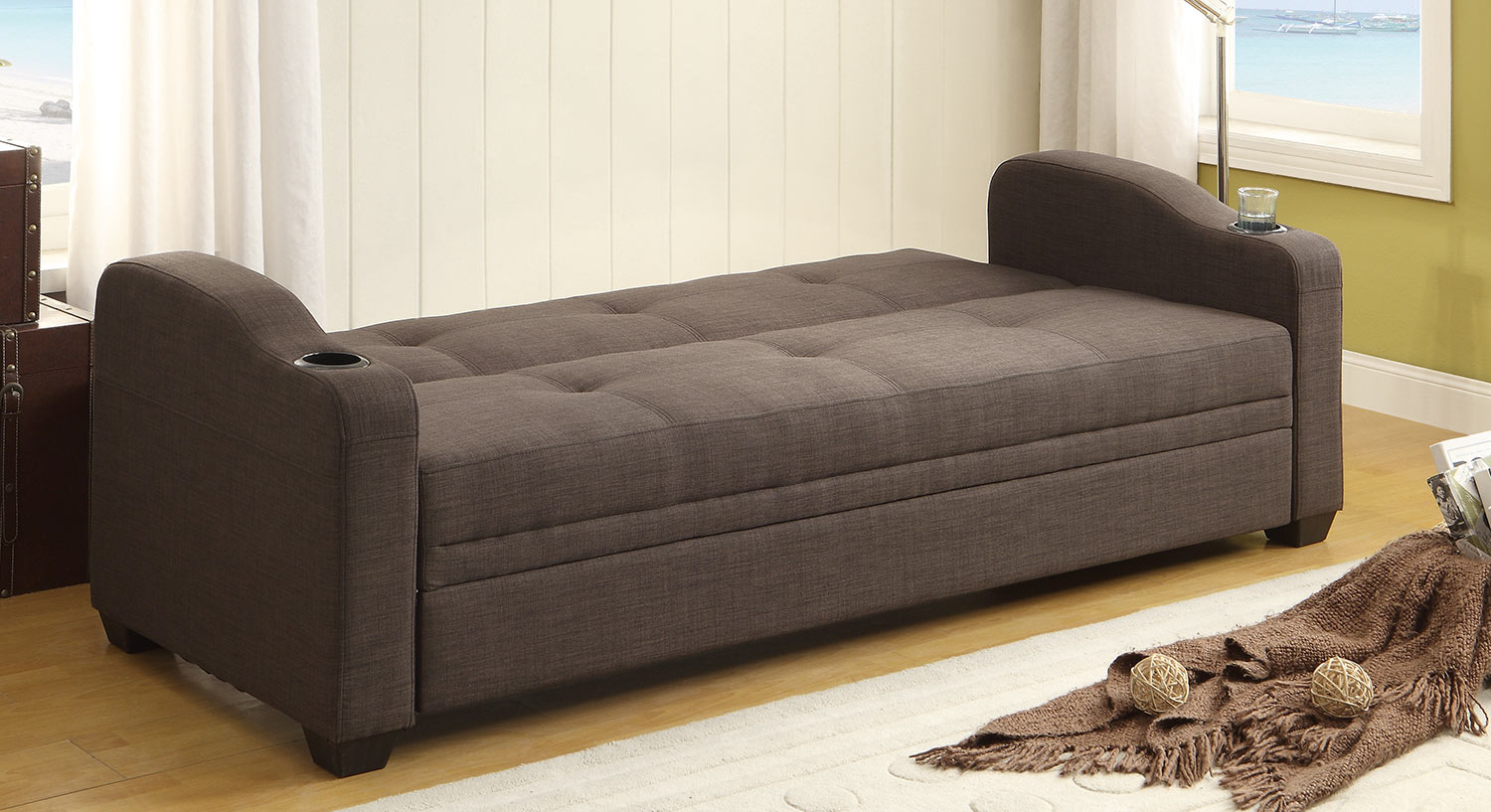 Homelegance Caffrey Elegant Lounger Sofa Bed - Dark Grey