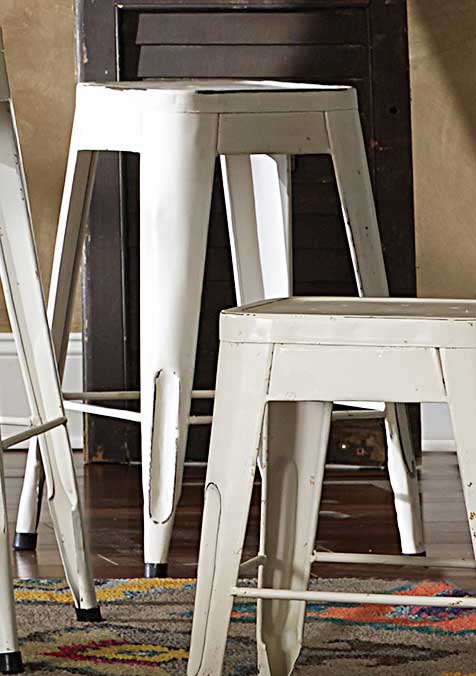 Homelegance Amara 24in Metal Counter Stool - White Homelegance Amara 24in Metal Counter Stool - White
