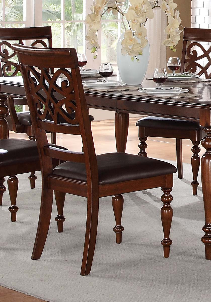 Homelegance Creswell Side Chair - Dark Brown Bi-Cast Vinyl - Rich Cherry Homelegance Creswell Side Chair - Dark Brown Bi-Cast Vinyl - Rich Cherry