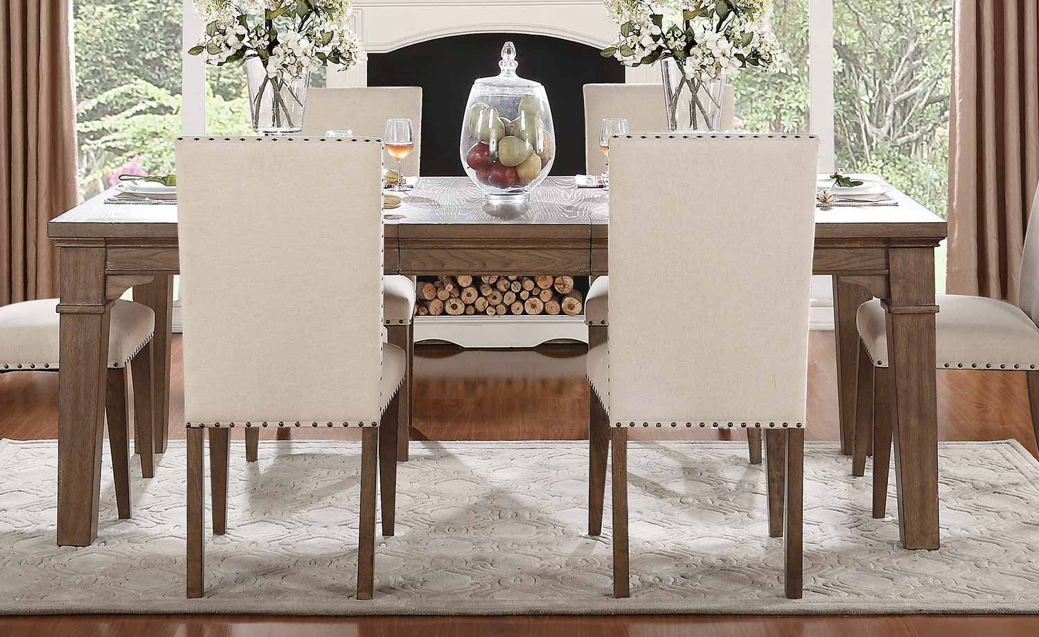 Homelegance Mill Valley Leg Dining Table - Weathered Wash Homelegance Mill Valley Leg Dining Table - Weathered Wash