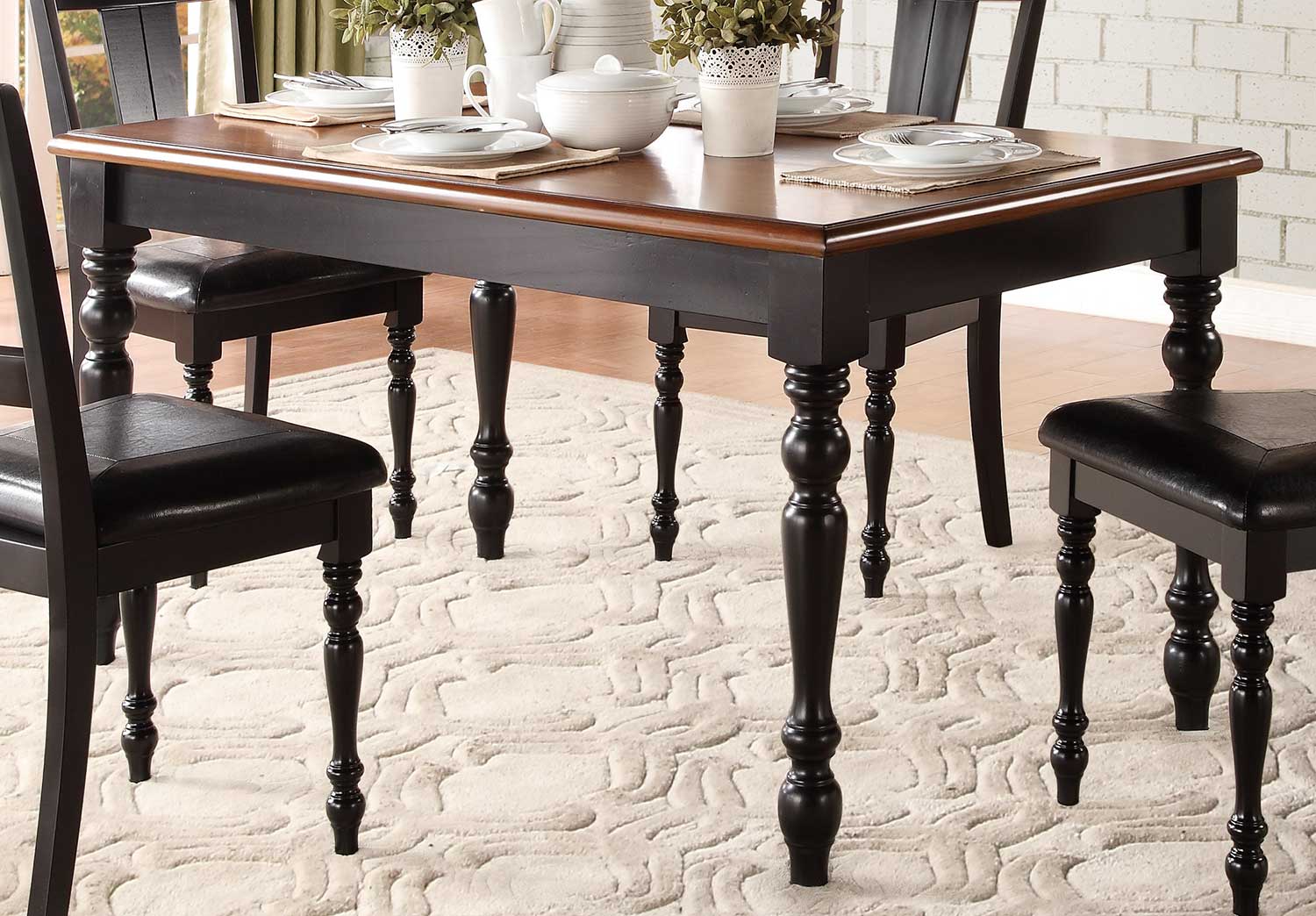 Homelegance Laurel Grove Dining Table - Black/Cherry Homelegance Laurel Grove Dining Table - Black/Cherry