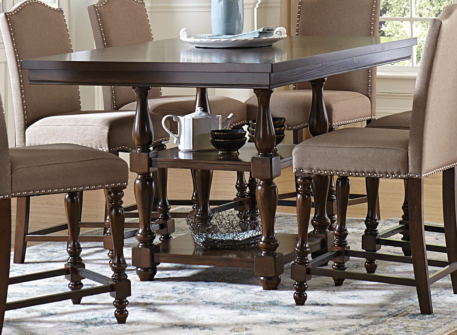 Homelegance Benwick Counter Height Dining Table - Dark Cherry Homelegance Benwick Counter Height Dining Table - Dark Cherry