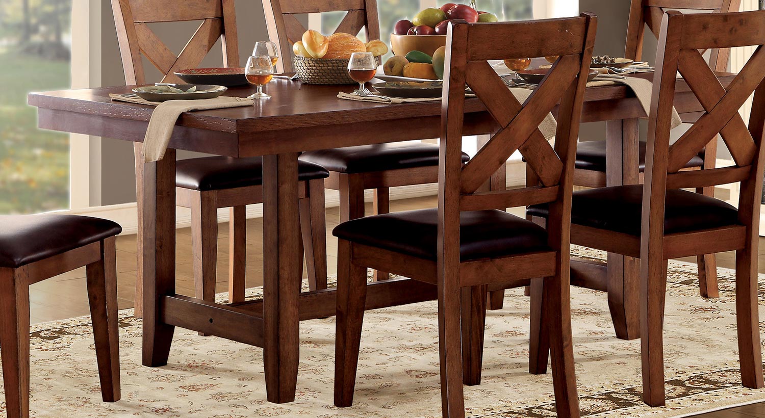 Homelegance Burrillville Trestle Dining Table - Oak Homelegance Burrillville Trestle Dining Table - Oak