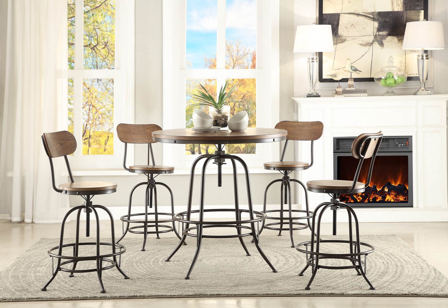 Homelegance Angstrom Round Counter Height Dining Set - Adjustable Height A Homelegance Angstrom Round Counter Height Dining Set - Adjustable Height A