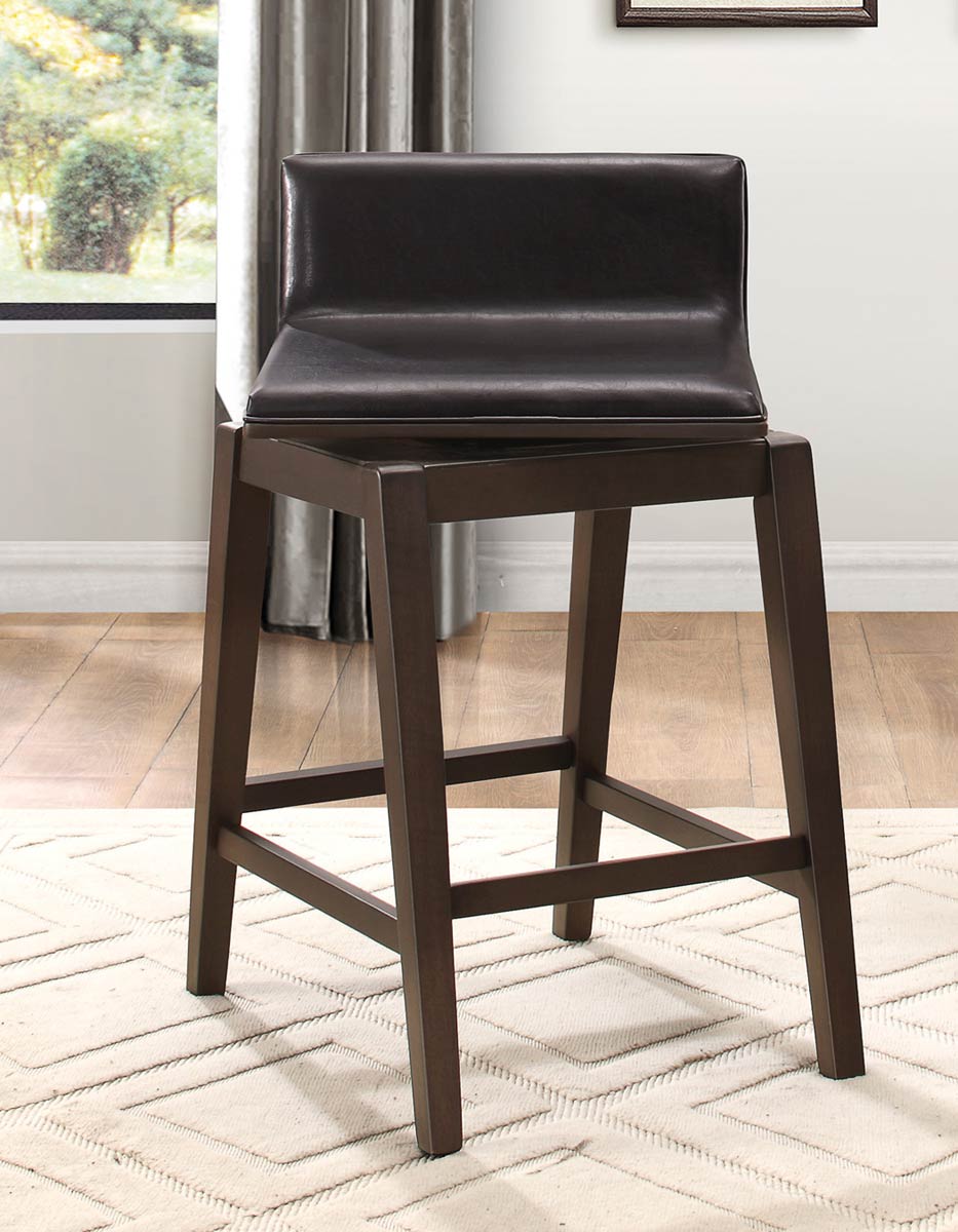 Homelegance Rochelle Swivel Counter Height Chair - Dark Brown Bi-Cast Homelegance Rochelle Swivel Counter Height Chair - Dark Brown Bi-Cast