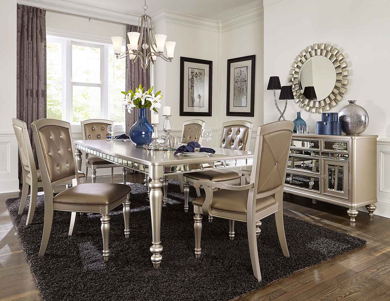 Homelegance Orsina Dining Set - Silver