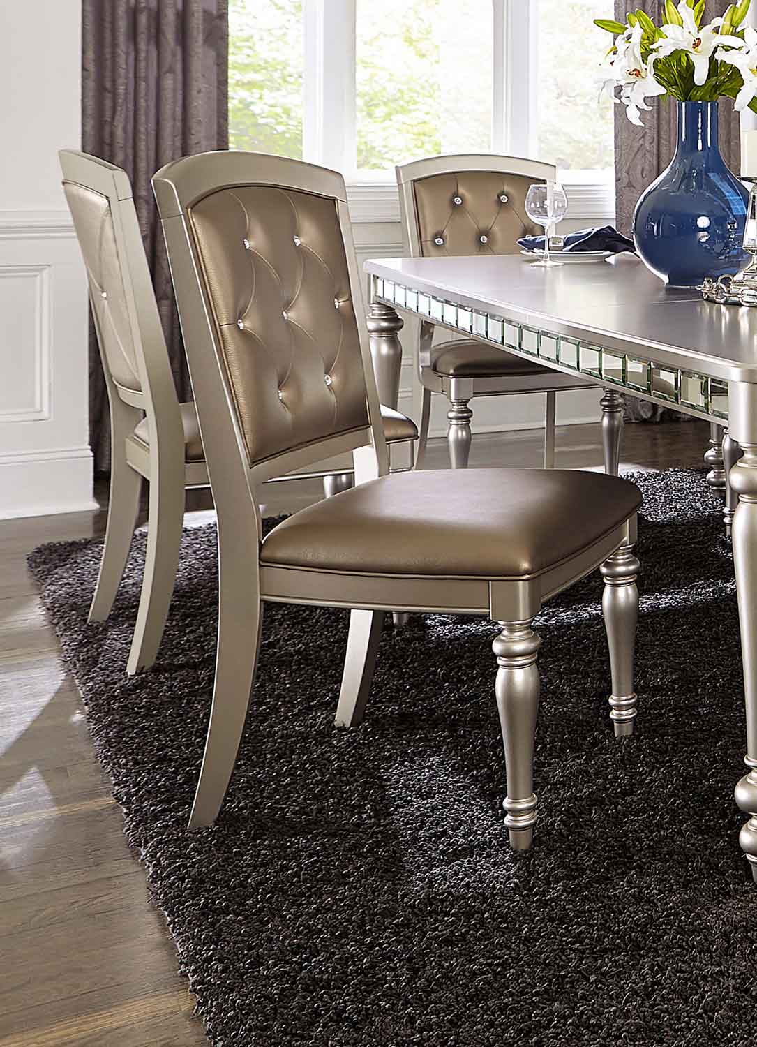 Homelegance Orsina Side Chair - Silver