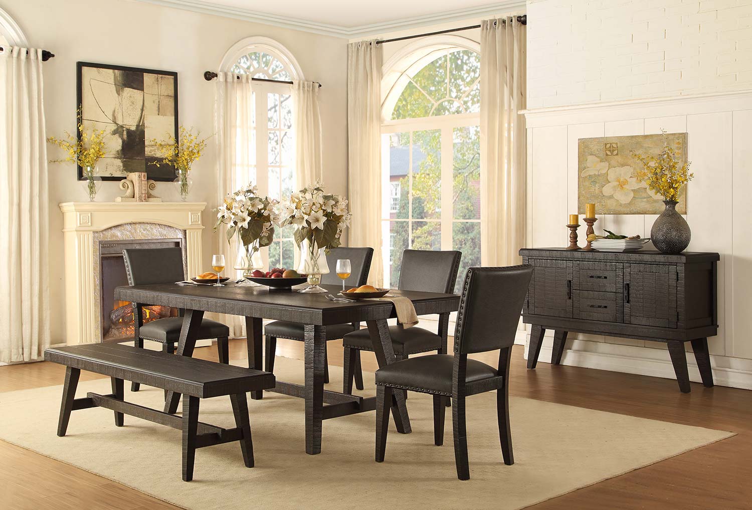 Homelegance Fenwick Rectangular Dining Set - Dark Gray Homelegance Fenwick Rectangular Dining Set - Dark Gray