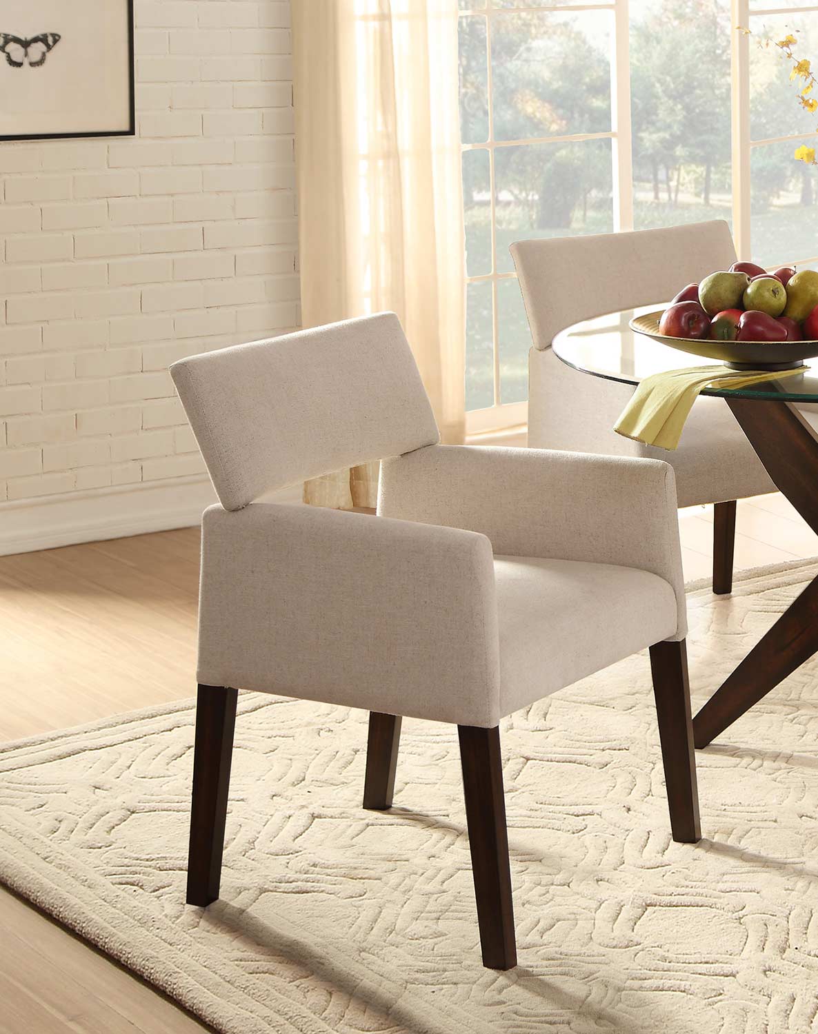 Homelegance Massey Beige Arm Chair - Espresso Homelegance Massey Beige Arm Chair - Espresso