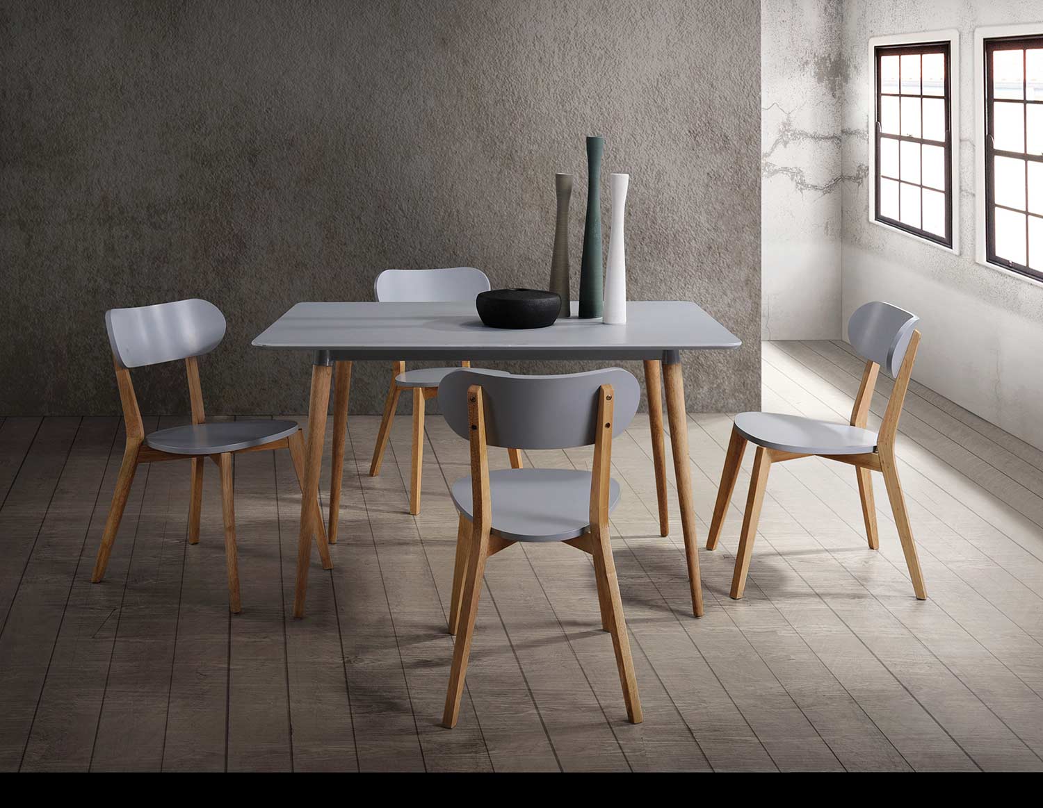 Homelegance Orpheus Rectangular Dining Set - Natural Pine Finish/Gray Homelegance Orpheus Rectangular Dining Set - Natural Pine Finish/Gray