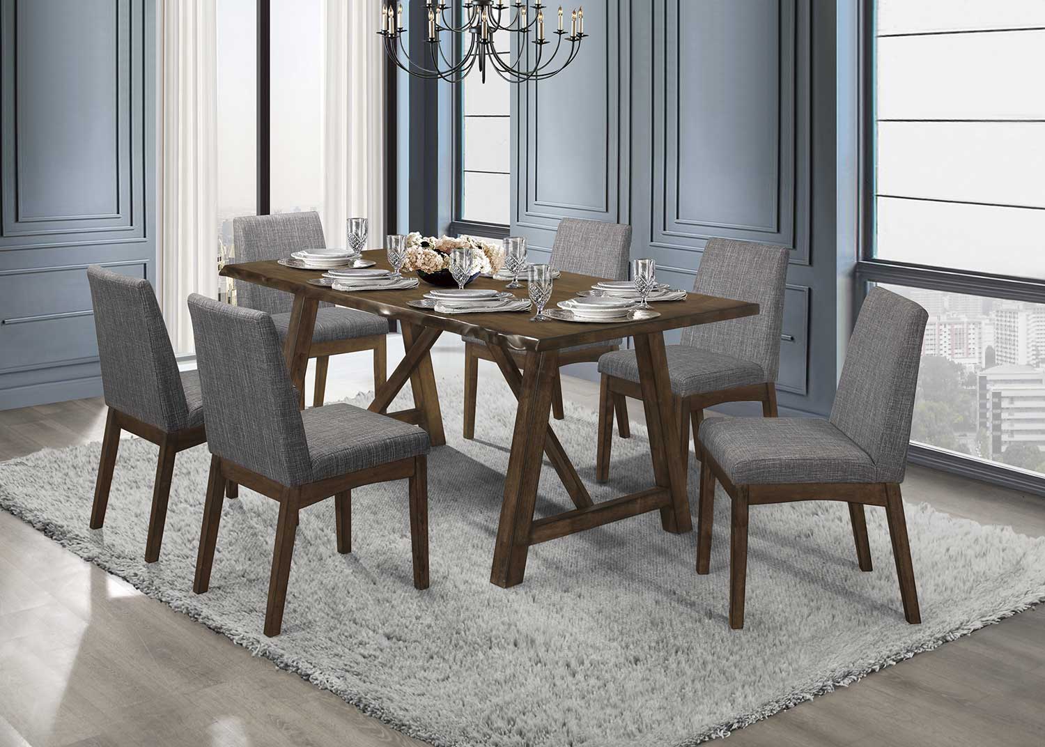 Homelegance Whittaker Dining Set - Warm Brown and Black Homelegance Whittaker Dining Set - Warm Brown and Black