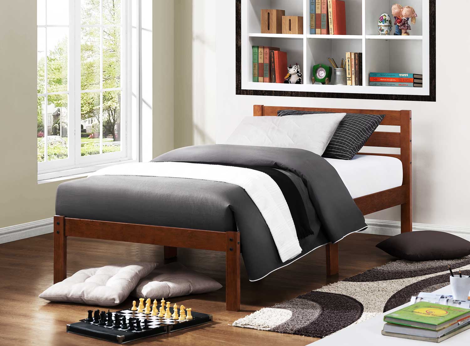 Homelegance Bart Twin Platform Bed - Cherry Homelegance Bart Twin Platform Bed - Cherry