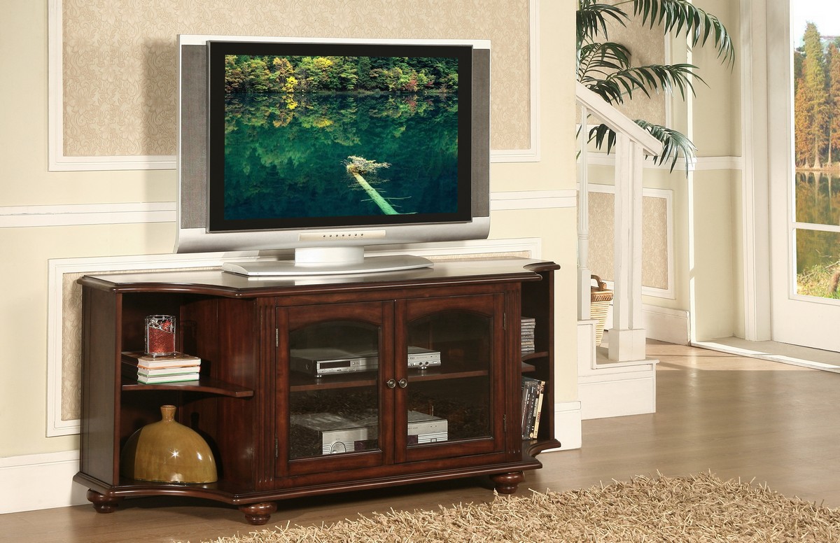 Homelegance Piedmont 60in TV Stand in Cherry Finish Homelegance Piedmont 60in TV Stand in Cherry Finish