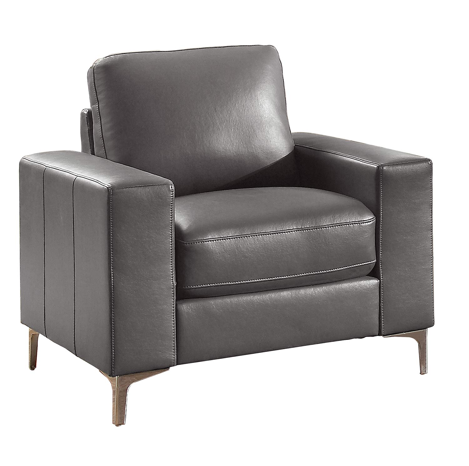 Homelegance Iniko Chair - Gray Leather Gel Match Homelegance Iniko Chair - Gray Leather Gel Match