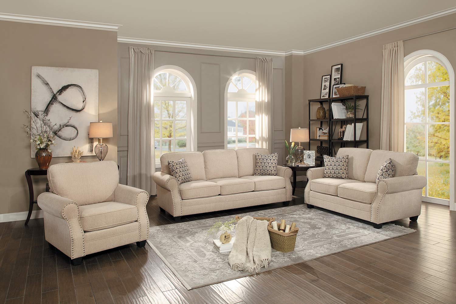 Homelegance Bechette Sofa Set - Natural Tone Fabric Homelegance Bechette Sofa Set - Natural Tone Fabric