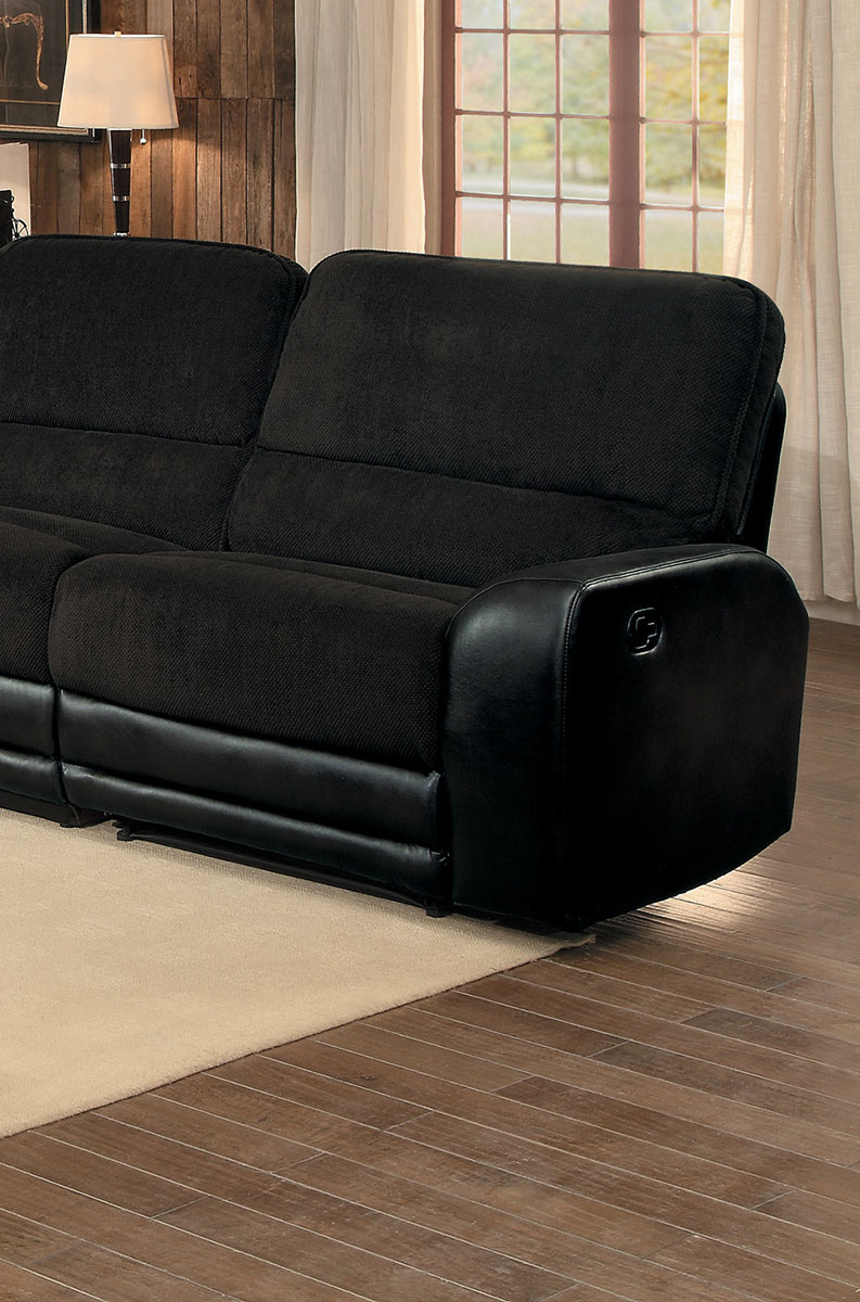 Homelegance Ynez Right Side Facing Reclining Chair - Chocolate Fabric/Leather Gel Homelegance Ynez Right Side Facing Reclining Chair - Chocolate Fabric/Leather Gel