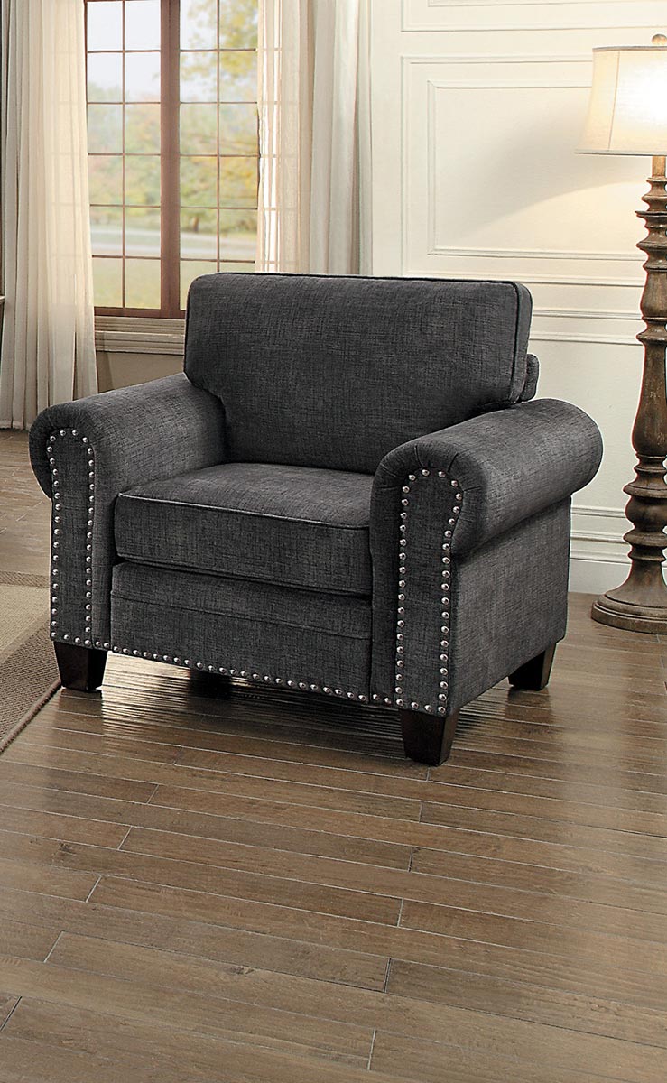 Homelegance Cornelia Chair - Dark Gray Fabric