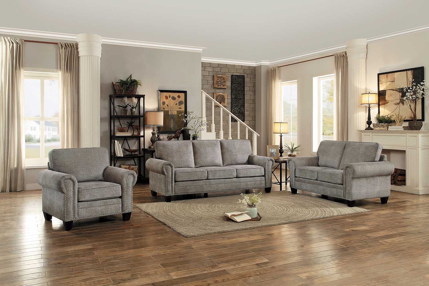 Homelegance Cornelia Sofa Set - Sand Fabric Homelegance Cornelia Sofa Set - Sand Fabric