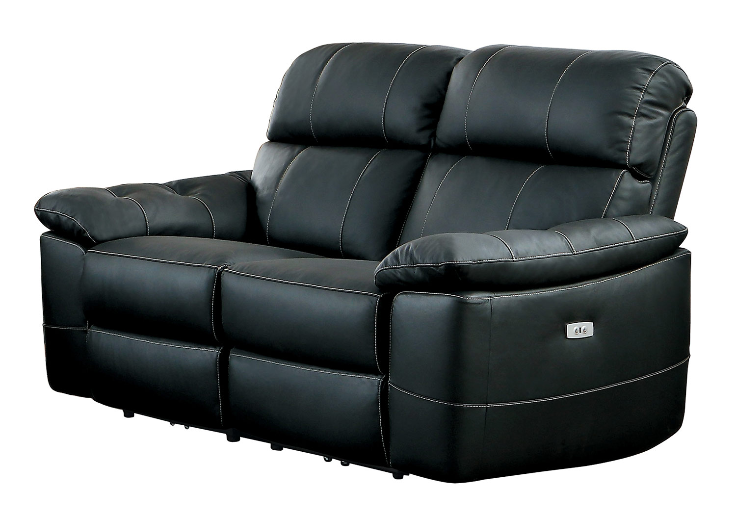 Homelegance Nicasio Power Double Reclining Love Seat - Black Leather Homelegance Nicasio Power Double Reclining Love Seat - Black Leather