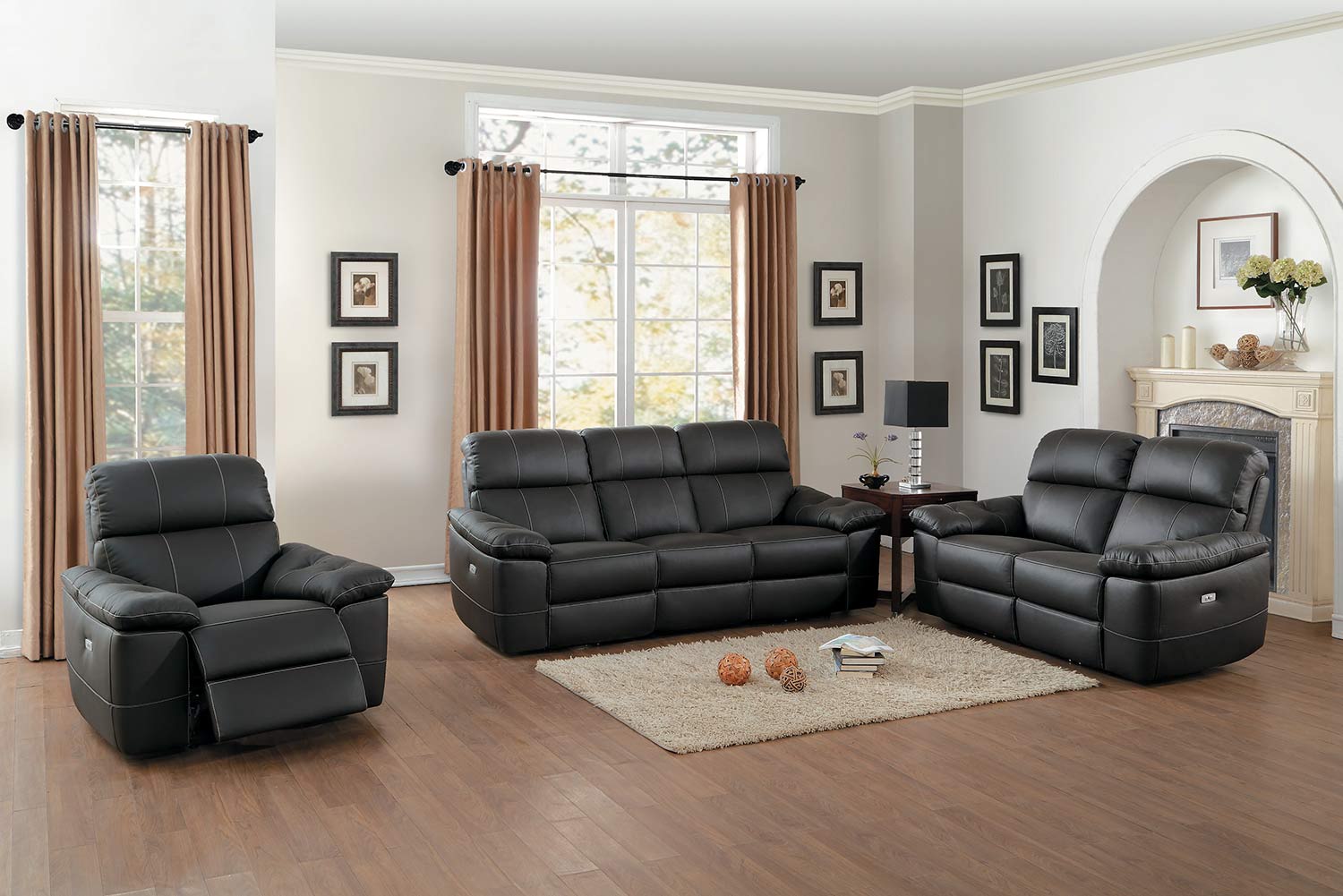 Homelegance Nicasio Power Reclining Sofa Set - Dark Brown Leather Homelegance Nicasio Power Reclining Sofa Set - Dark Brown Leather