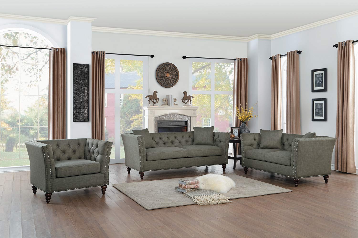Homelegance Marceau Sofa Set - Brown-Gray Fabric Homelegance Marceau Sofa Set - Brown-Gray Fabric