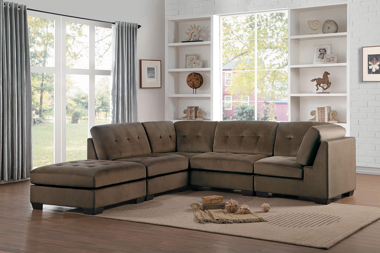 Homelegance Savarin Sectional Sofa Set - Dark Brown Homelegance Savarin Sectional Sofa Set - Dark Brown