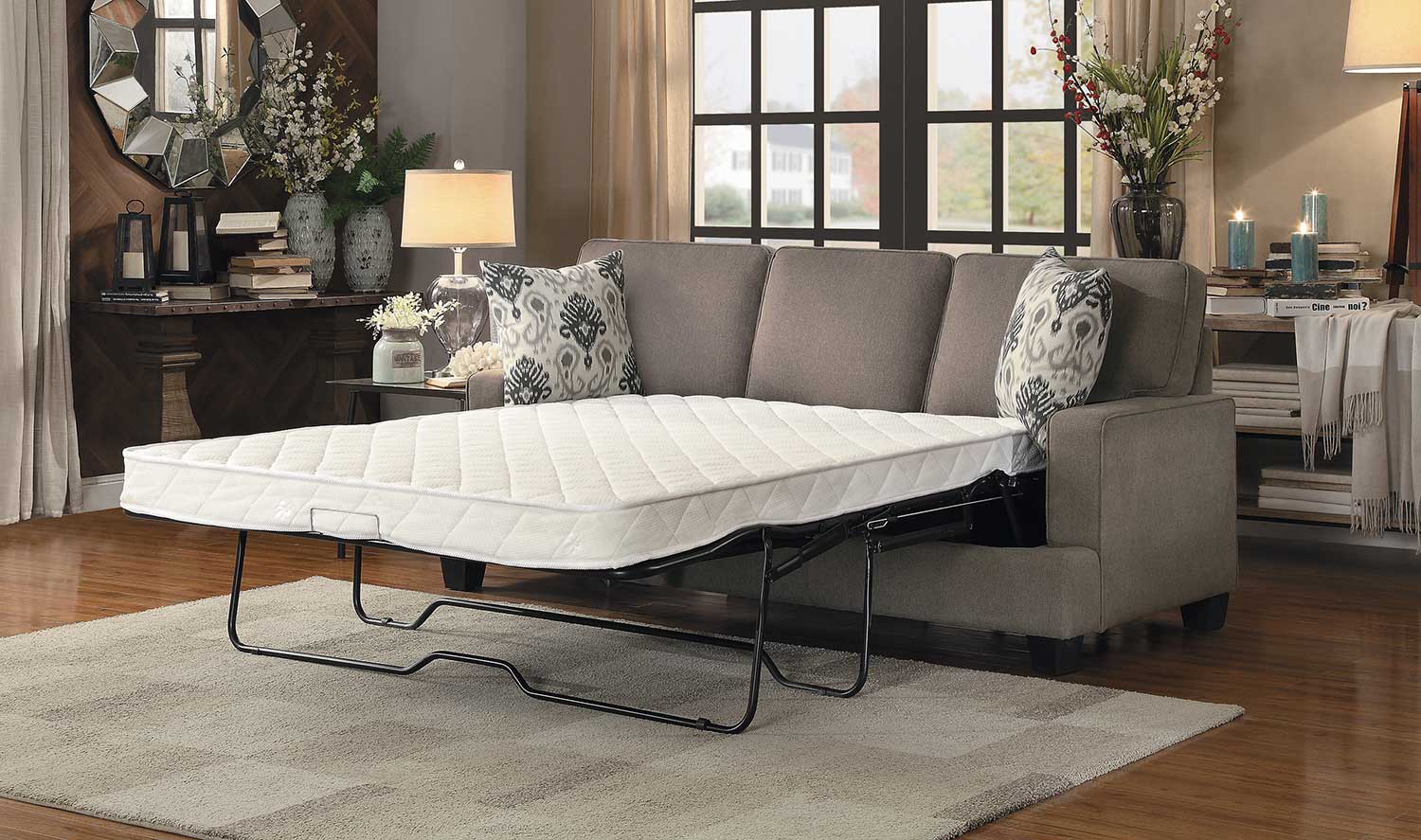 Homelegance Kenner Sofa Sleeper - Brown Fabric