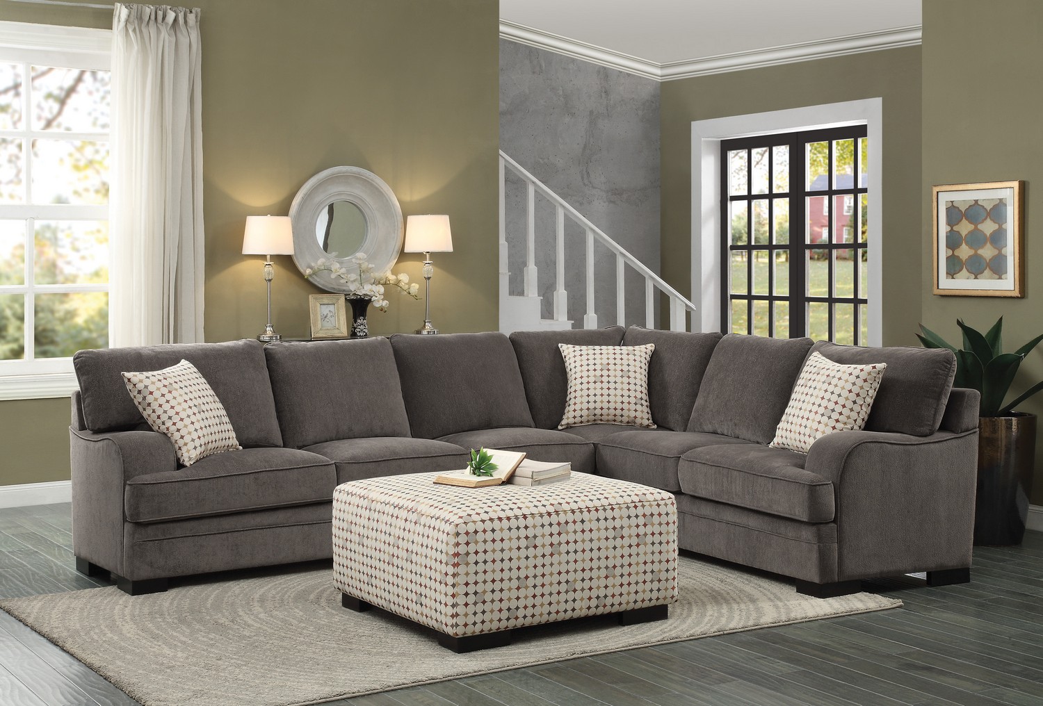 Homelegance Alamosa Sectional Sofa Set - Chenille - Brown Homelegance Alamosa Sectional Sofa Set - Chenille - Brown