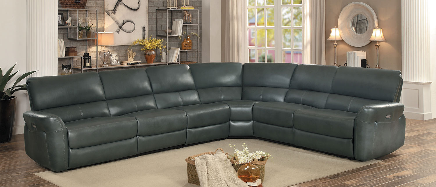 Homelegance Kismet Power Reclining Sectional Set - Gray AireHyde Match Homelegance Kismet Power Reclining Sectional Set - Gray AireHyde Match