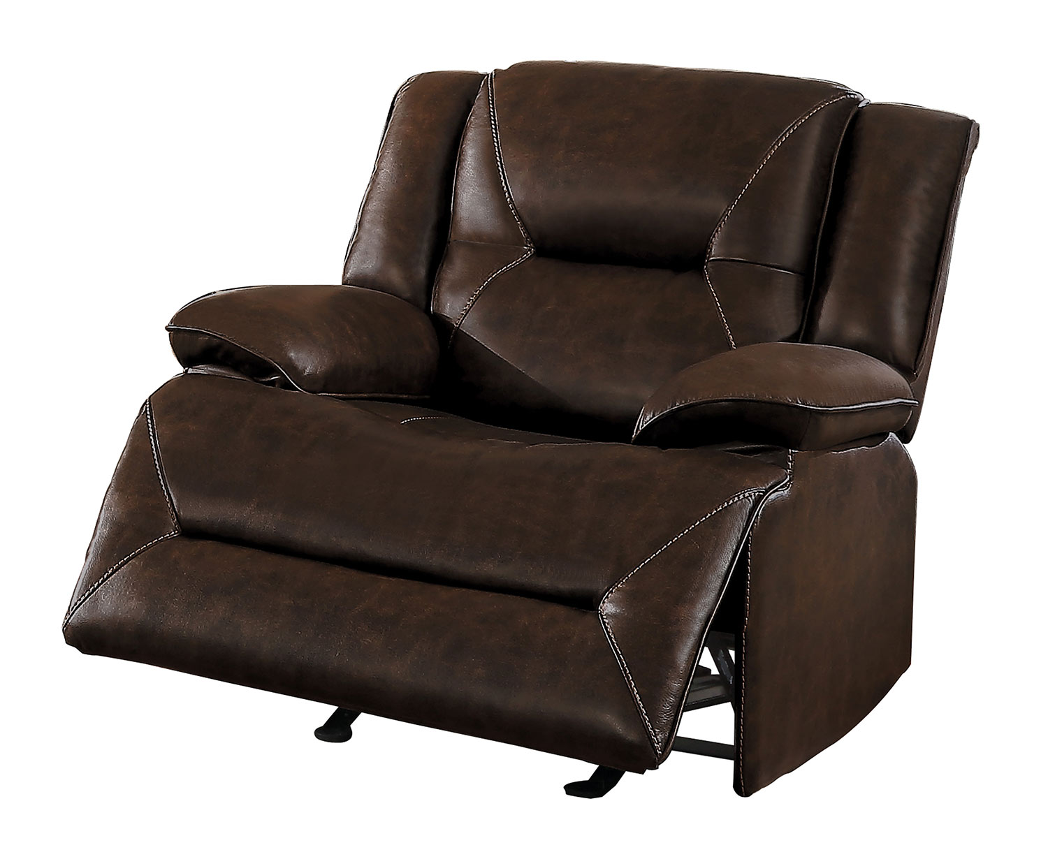 Homelegance Okello Glider Reclining Chair - Brown AireHyde Match Homelegance Okello Glider Reclining Chair - Brown AireHyde Match
