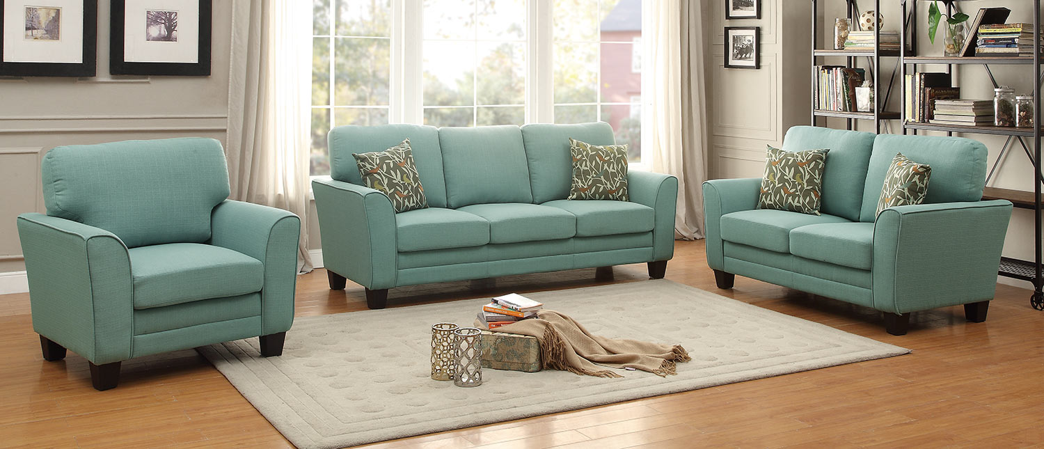 Homelegance Adair Sofa Set - Teal Homelegance Adair Sofa Set - Teal