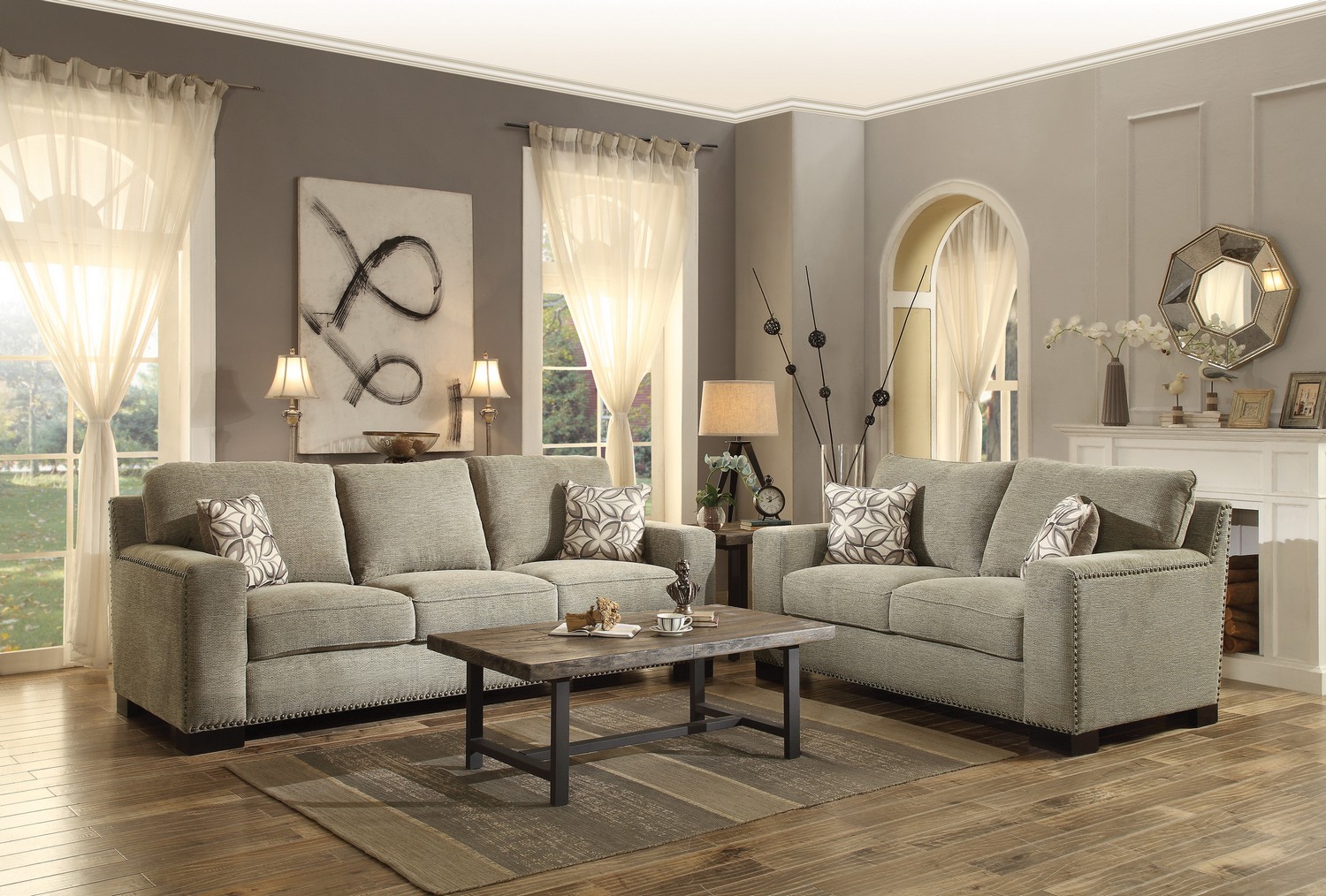 Homelegance Gowan Sofa Set - Chenille - Brown Homelegance Gowan Sofa Set - Chenille - Brown