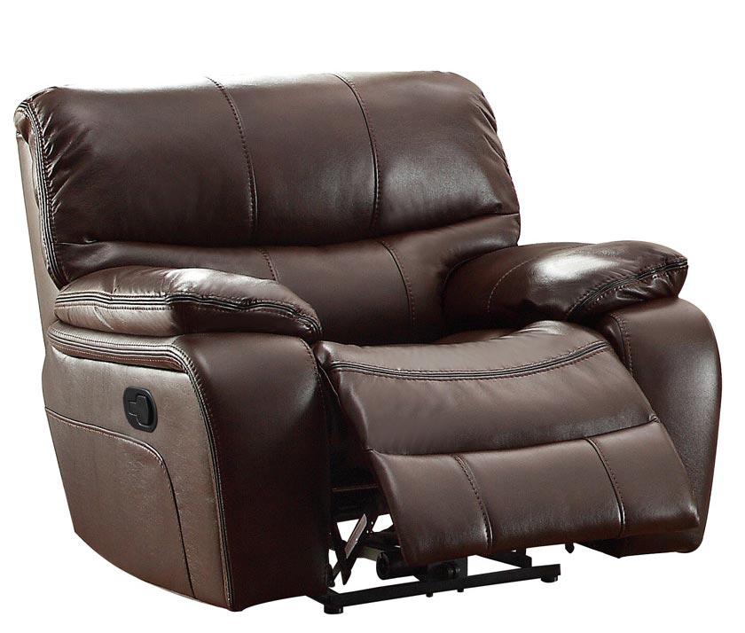 Homelegance Pecos Glider Reclining Chair - Leather Gel Match - Dark Brown