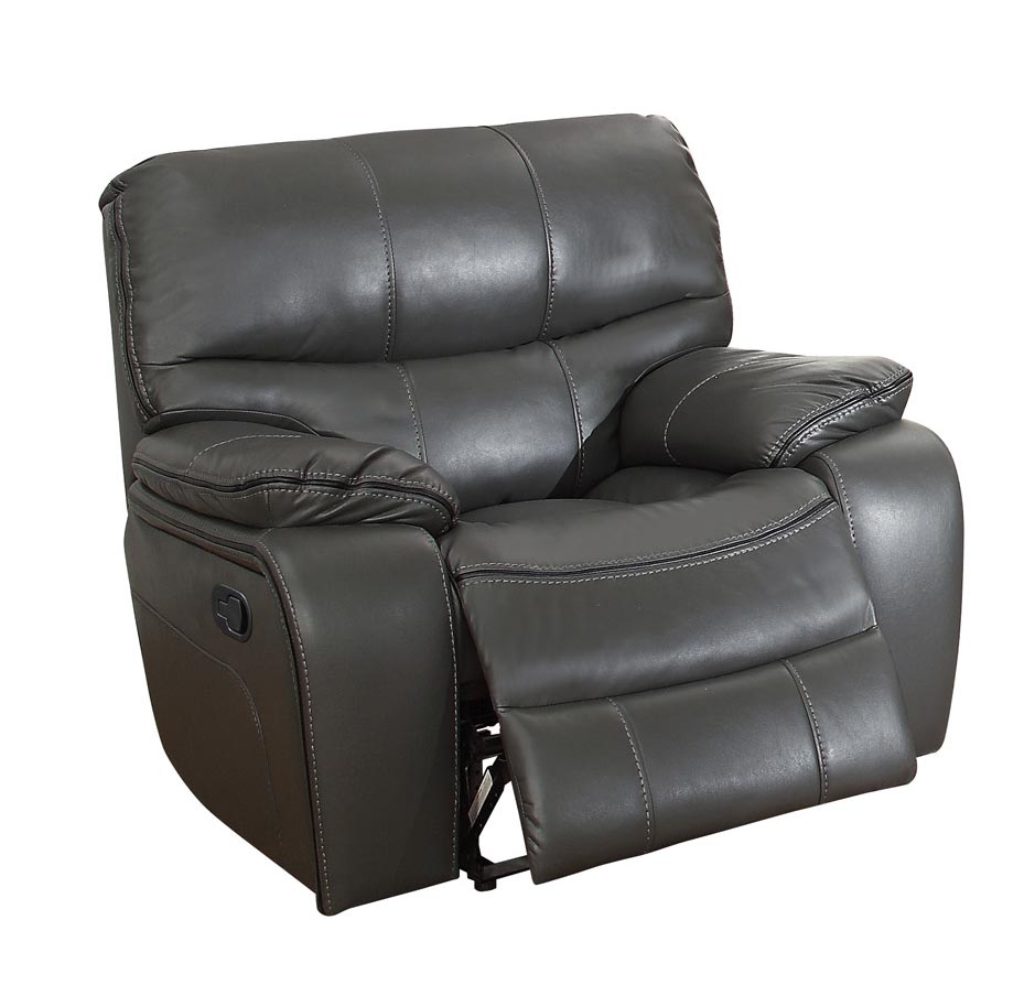Homelegance Pecos Glider Reclining Chair - Leather Gel Match - Grey