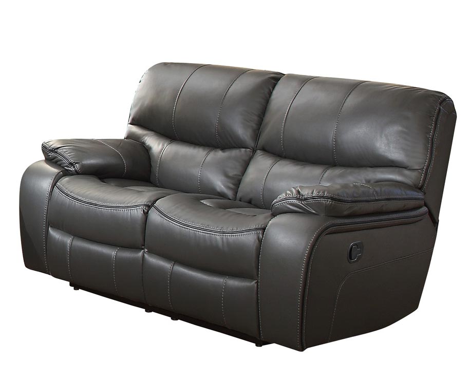 Homelegance Pecos Double Reclining Love Seat - Leather Gel Match - Grey
